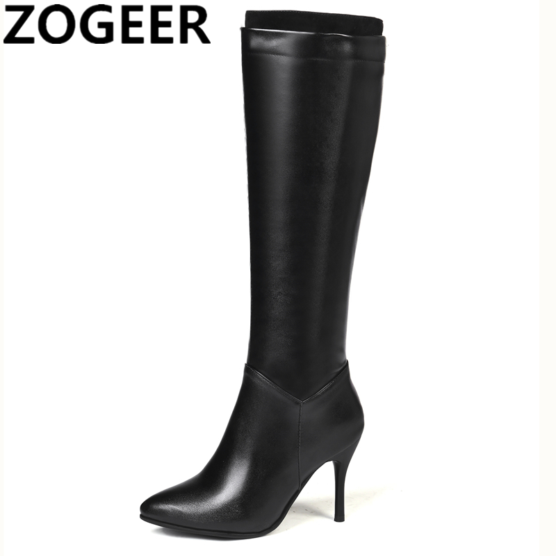 Women'S Fashion Knee High Boots - الكلاسيكية الخريف الشتاء حذاء برقبة للركبة