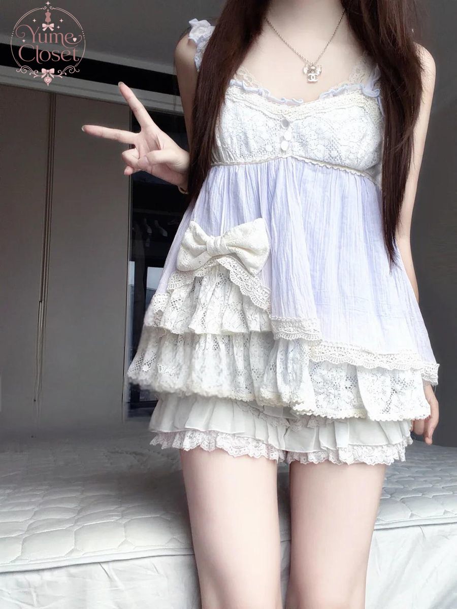 طقم نسائي من قطعتين بتصميم كوك - مراجعة Lace Trim Cami وسعره