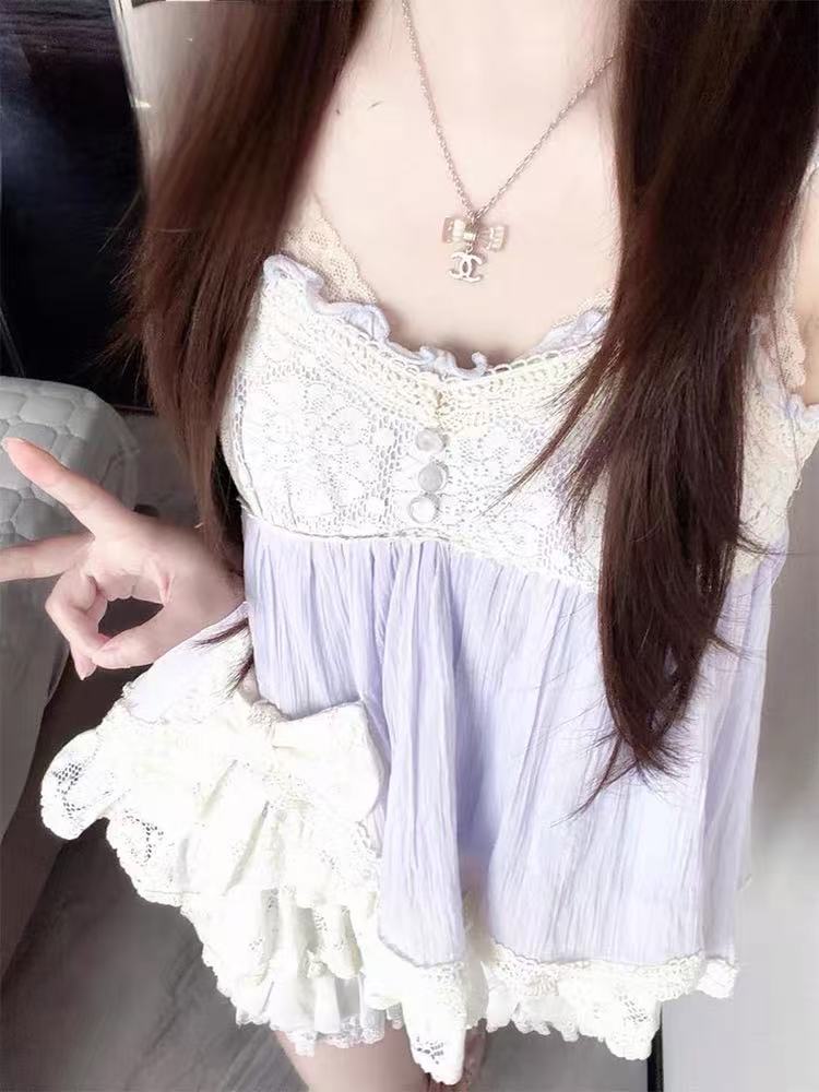 طقم نسائي من قطعتين بتصميم كوك - مراجعة Lace Trim Cami وسعره