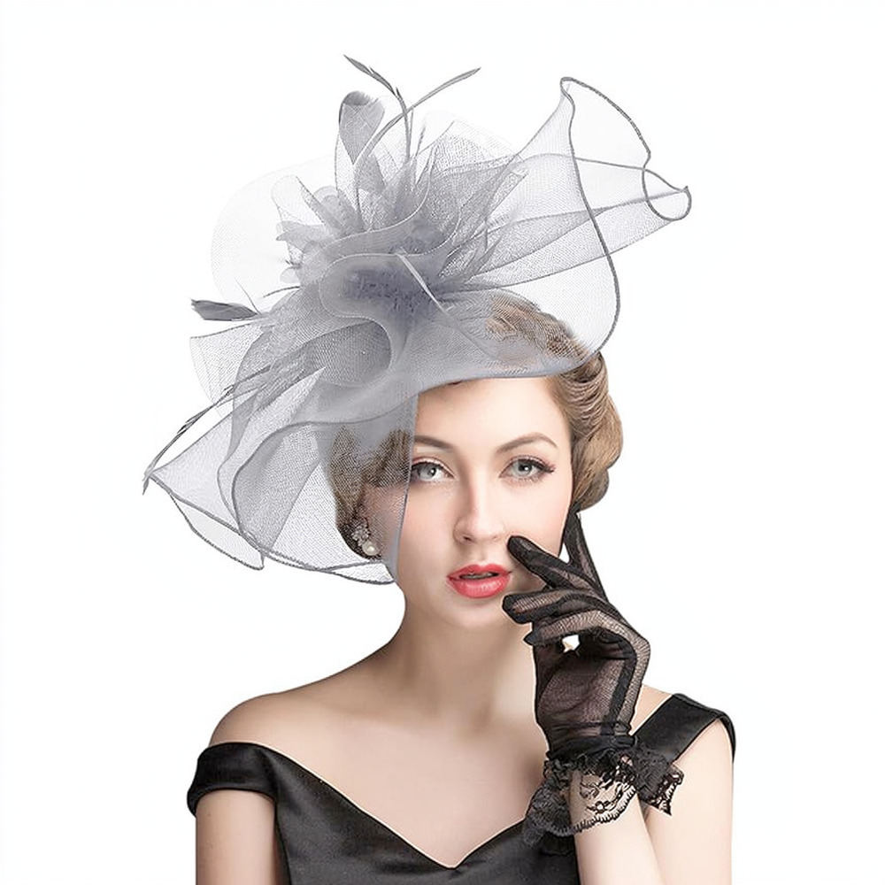 قبعة ريترو شبكية مزينة بالريش، - مراجعة Women'S Fashion Kentucky Derby وسعره