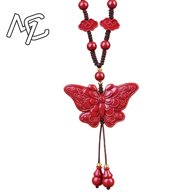 موضة الأحمر الزنجفر اليشم عقد  - مراجعة Women'S Fashion Jewellery وسعره