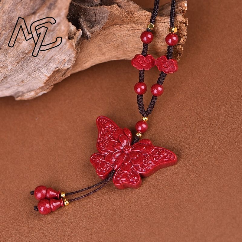 موضة الأحمر الزنجفر اليشم عقد  - مراجعة Women'S Fashion Jewellery وسعره