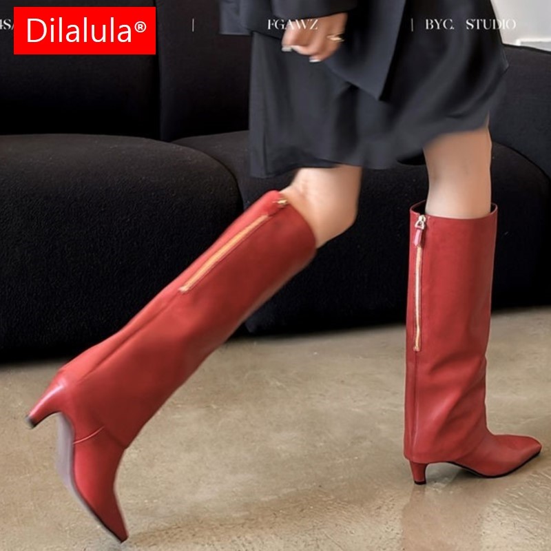 Dilalula 2026 جلد الغنم الحقيق - مراجعة Women'S Fashion Knee High Boots وسعره